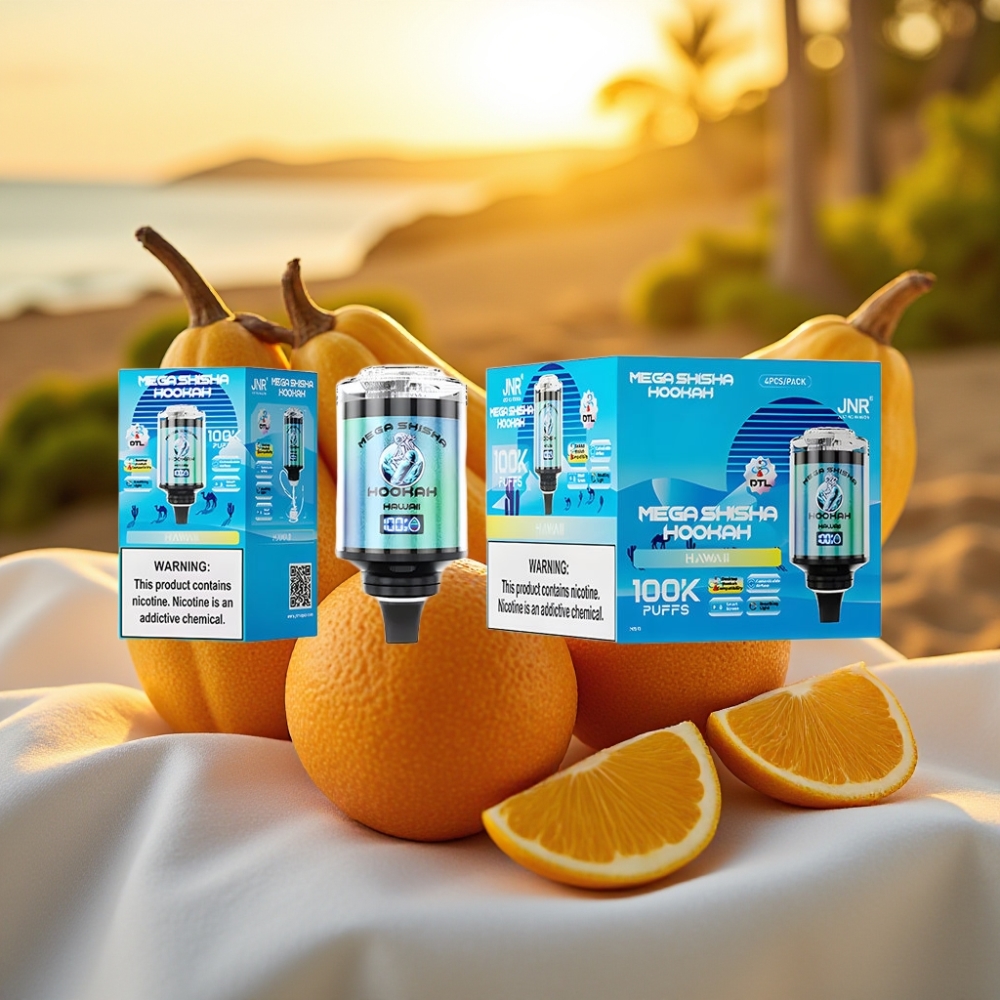 JNR Mega Shisha Hookah Desktop Compatibilité 100000 puffs 60ml Hawaii