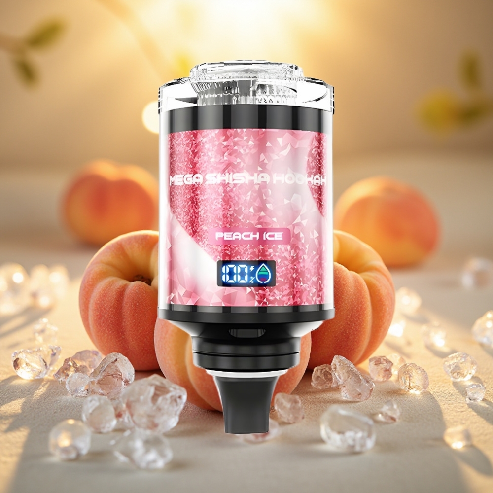 JNR Mega Shisha Hookah Desktop Compatibilité 100K Pêches Glacées 60ml 2200mAh