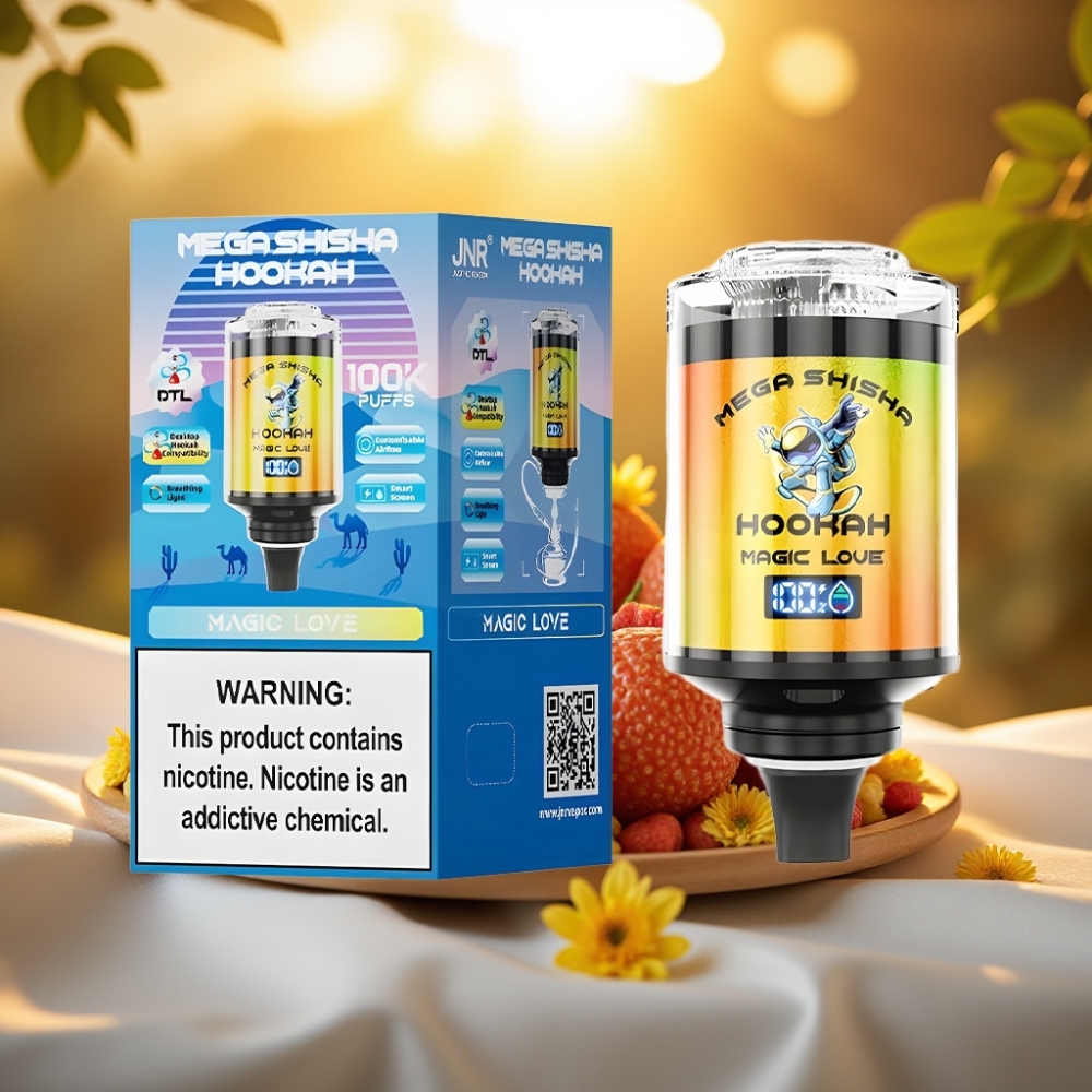 JNR Mega Shisha Hookah Desktop Compatibility 100K 60ml 2200mAh Type-C Amour Magique