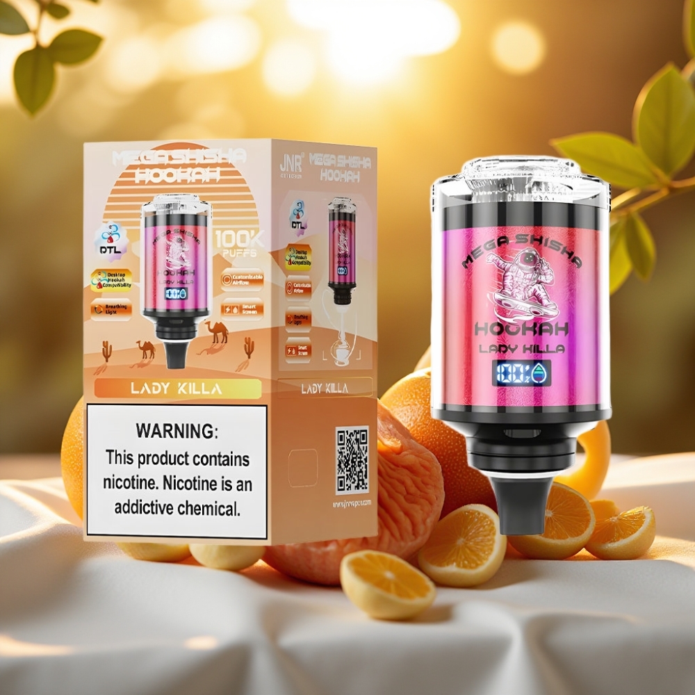 JNR Mega Shisha Hookah Desktop Compatibility Lady Killa 100000 puffs 60ml 2200mAh