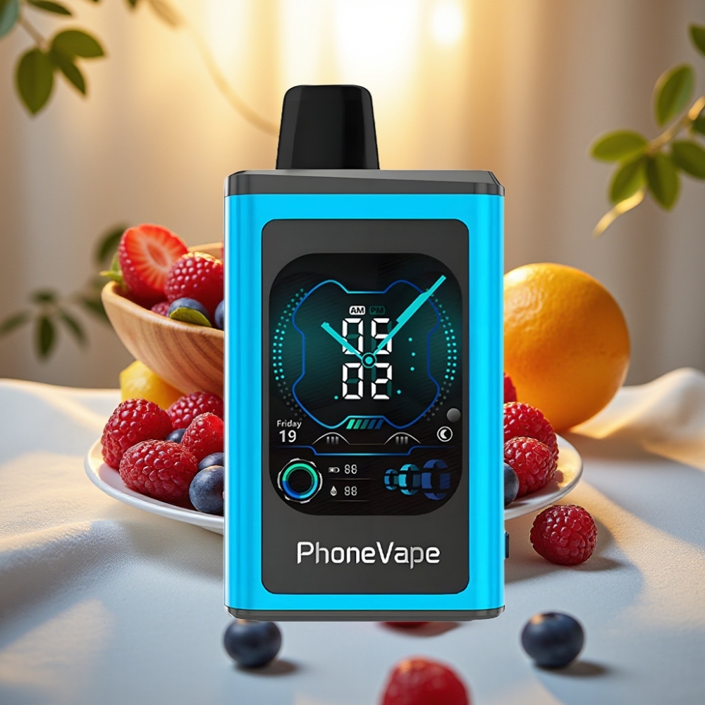 JNR PhoneVape 30000 bouffées Disposable Vape Blue Razz Ice, 850mAh, Type-C, 2%/5%