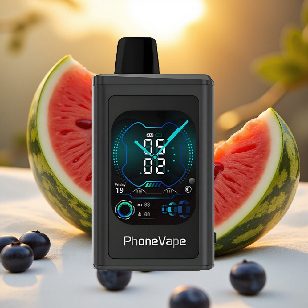 JNR PhoneVape 30000 bouffées Rechargeable Type-C Airflow ajustable Myrtille Pastèque