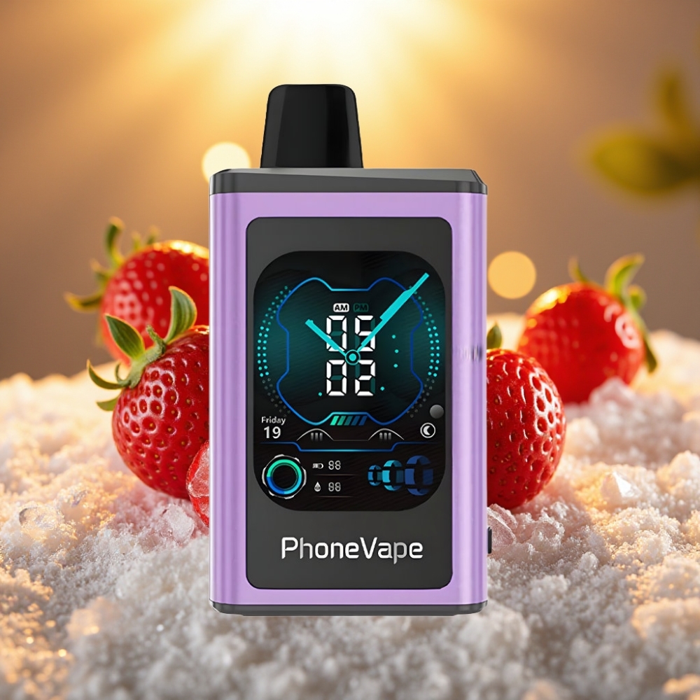 JNR PhoneVape 30000 bouffées Rechargeable Type-C Fraise Glacée Turbo Mode App Contrôlée