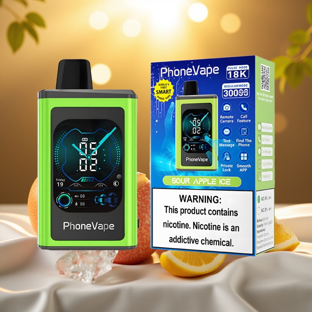 JNR PhoneVape 30000 bouffées Rechargeable Type-C Pomme Acidulée Glace