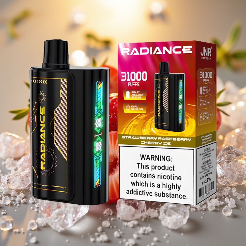 JNR Radiance 31000 Puffs - 28ml, Double Mesh, 950mAh - Fraise Framboise Cerise Glace