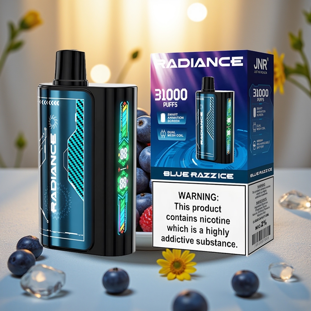 JNR Radiance 31000 Puffs Disposable Vape BLUE RAZZ ICE 28ml 950mAh 2%