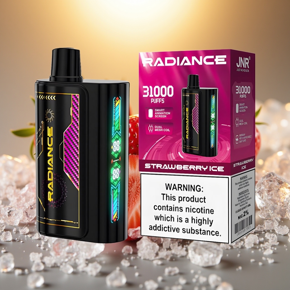 JNR Radiance 31000 Puffs E-cigarette Jetable FRAISE GLACÉE 28ml 950mAh 2% Nicotine