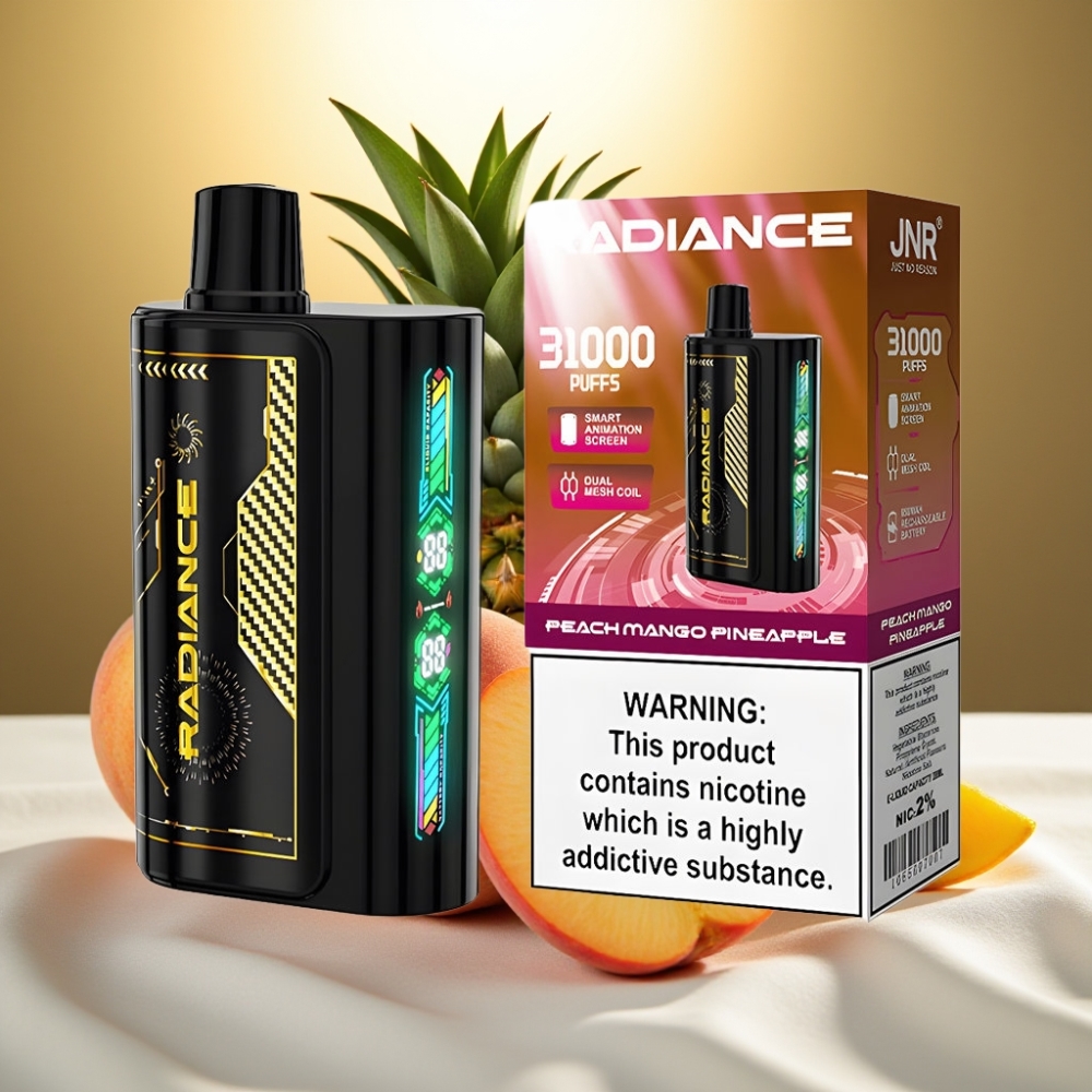 JNR Radiance 31000 Puffs Pêche Mangue Ananas - 28ml, 950mAh, Dual Mesh
