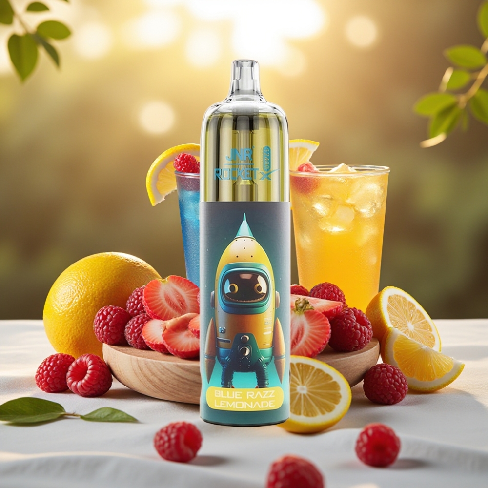 JNR Rocket-X 12400 Puffs Disposable Vape Limonade Framboise Bleue avec débit d'air réglable, 850mAh, 25ml
