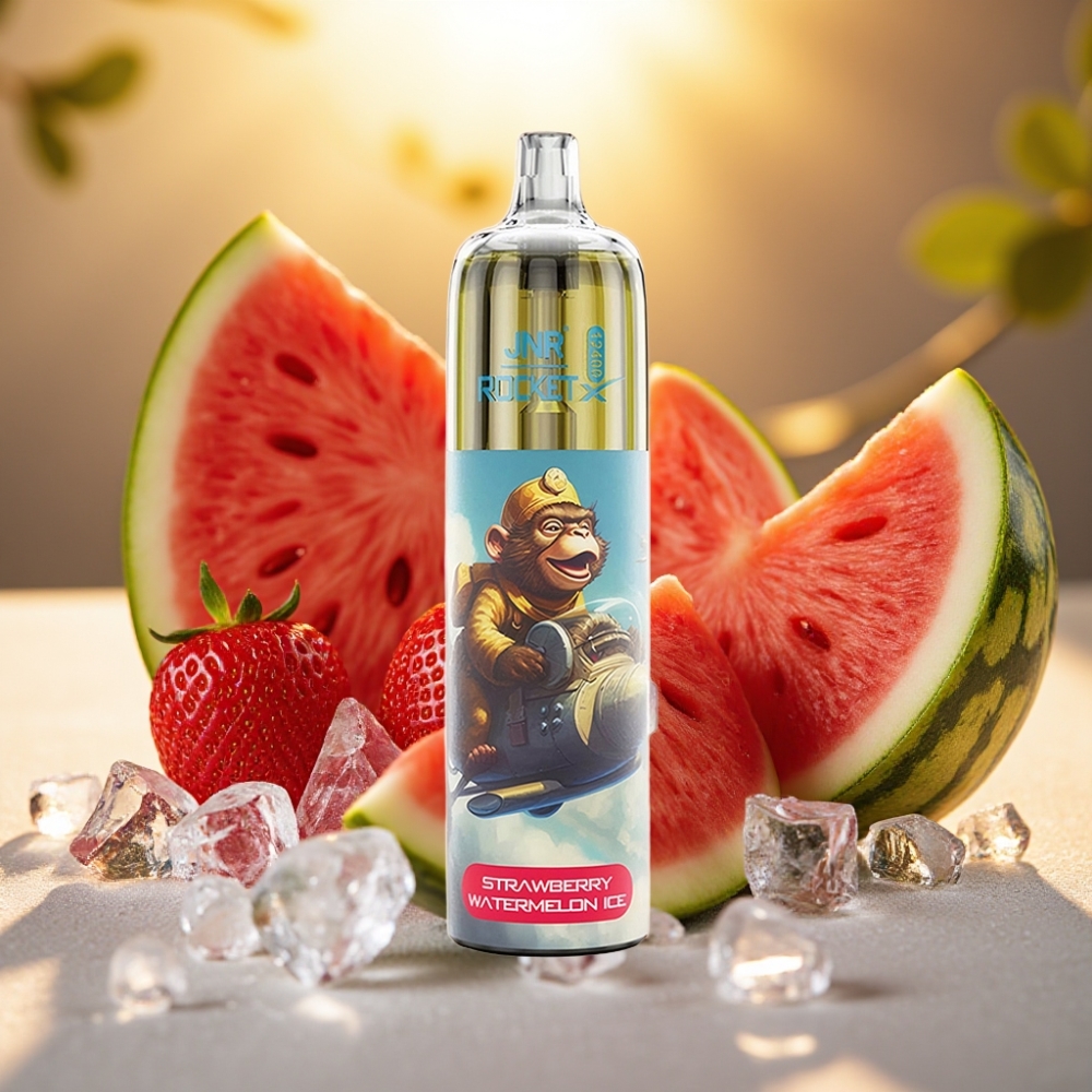 JNR Rocket-X 12400 Puffs Fraise Pastèque Glacée avec Airflow Réglable et RGB