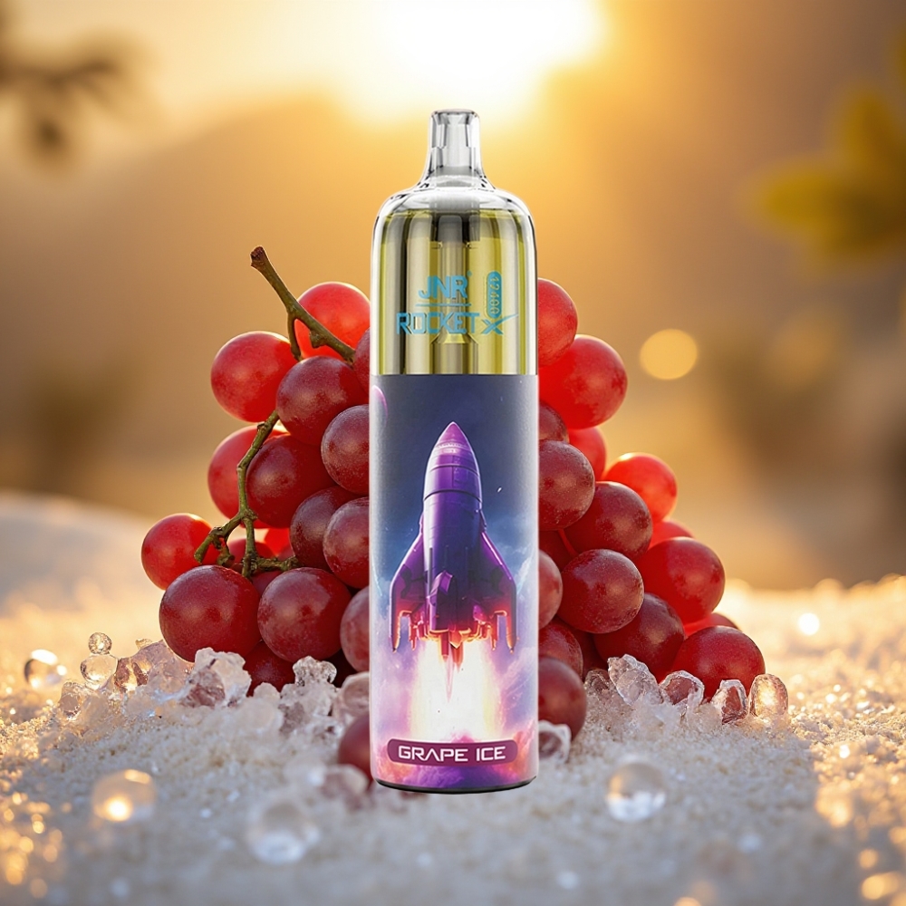 JNR Rocket-X 12400 Puffs Glace Raisin - Débit d\'air ajustable, 25ml, 850mAh