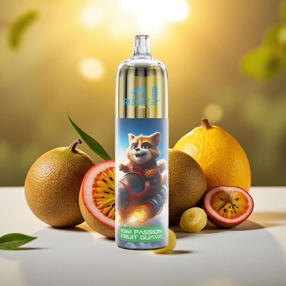 JNR Rocket-X 12400 Puffs Kiwi Fruit de la Passion Goyave Airflow Réglable 25ml 850mAh