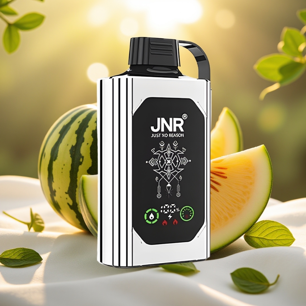 JNR Shisha Hookah Box 20500 Puffs Double Melon Menthe - 25ml, Dual Mesh Coil, Type-C