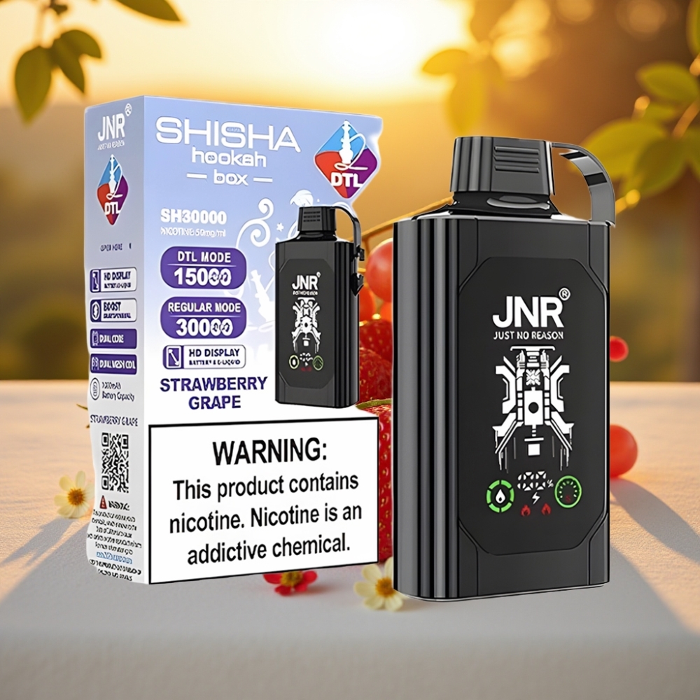 JNR Shisha Hookah Box 20500 Puffs - Fraise Raisin, 25ml, 1000mAh, Double Mesh