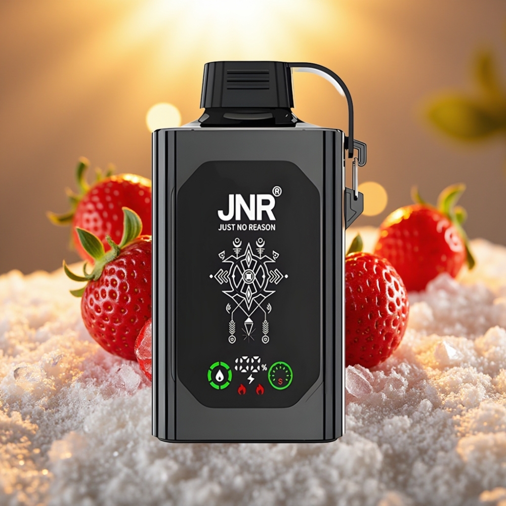 JNR Shisha Hookah Box 20500 Puffs Glace à la Fraise - 25ml, Dual Mesh Coil, Type-C