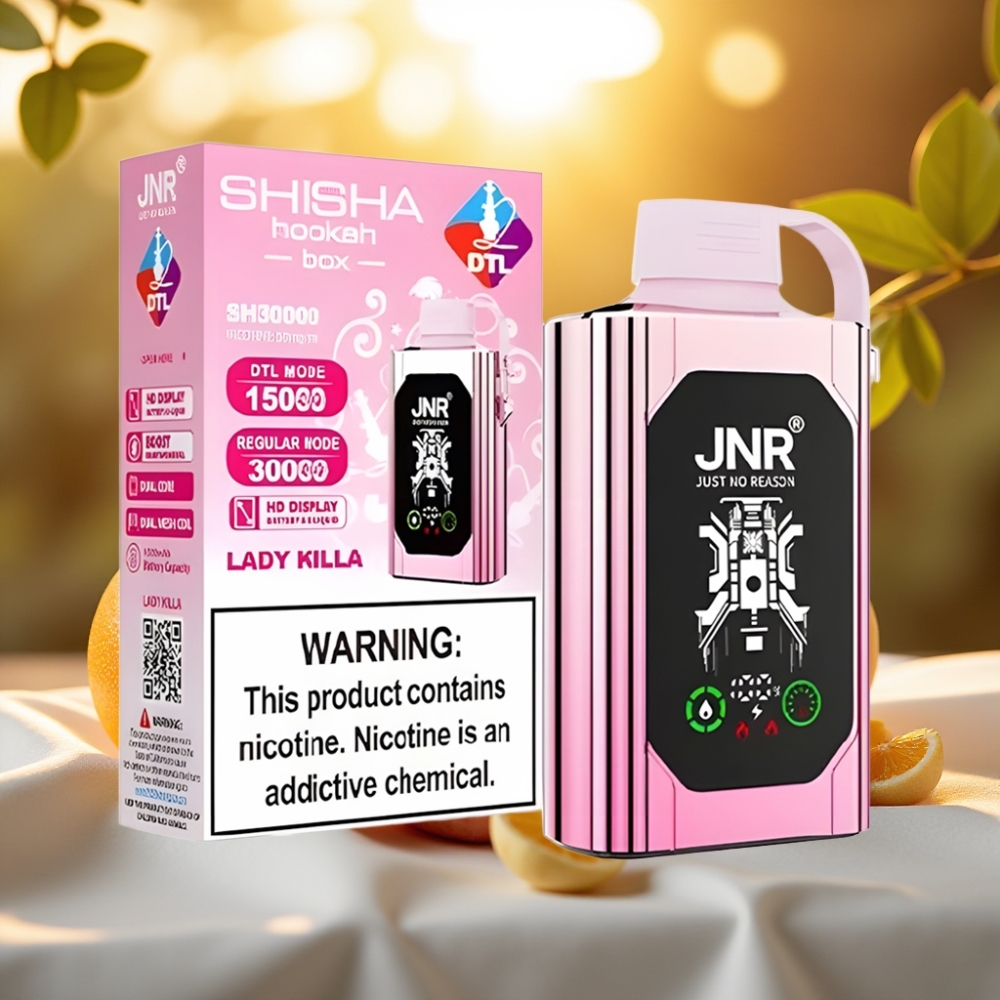 JNR Shisha Hookah Box 20500 Puffs Lady Killa - 25ml, Dual Mesh Coil, Type-C
