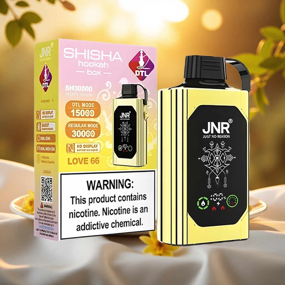JNR Shisha Hookah Box 20500 Puffs Love 66 - 25ml, Dual Mesh Coil, Type-C, 0%/2%/5%
