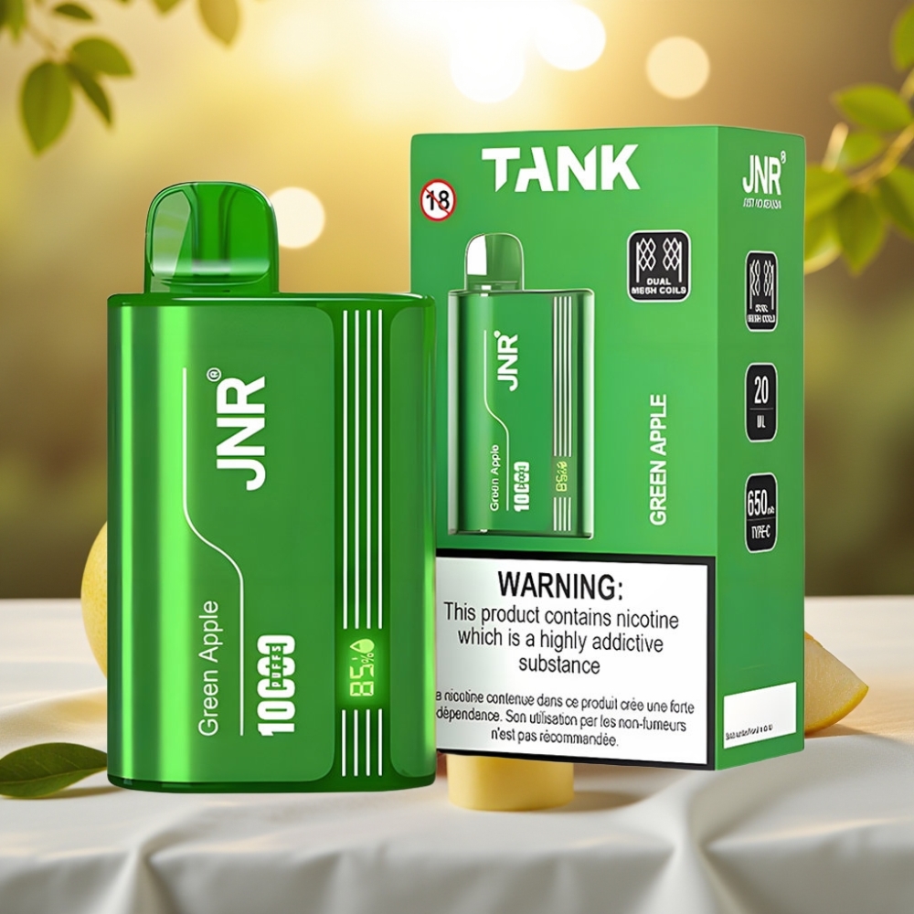 JNR Tank 10000 Puffs Disposable Vape Pomme Verte Pêche Poire - 20ml, 650mAh, Type-C