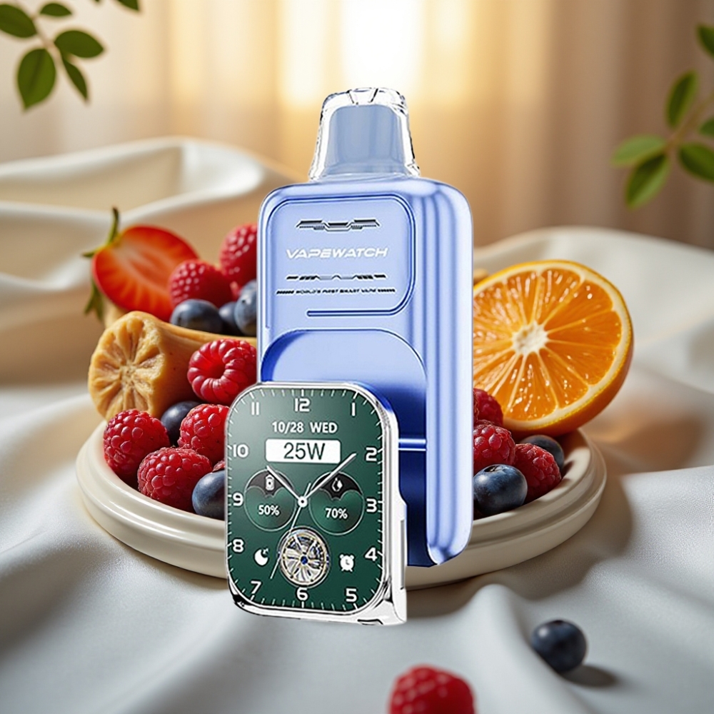 JNR VapeWatch 30000 Puffs Blue Razz Ice 19mL 5% Dual Mesh Coil Type-C