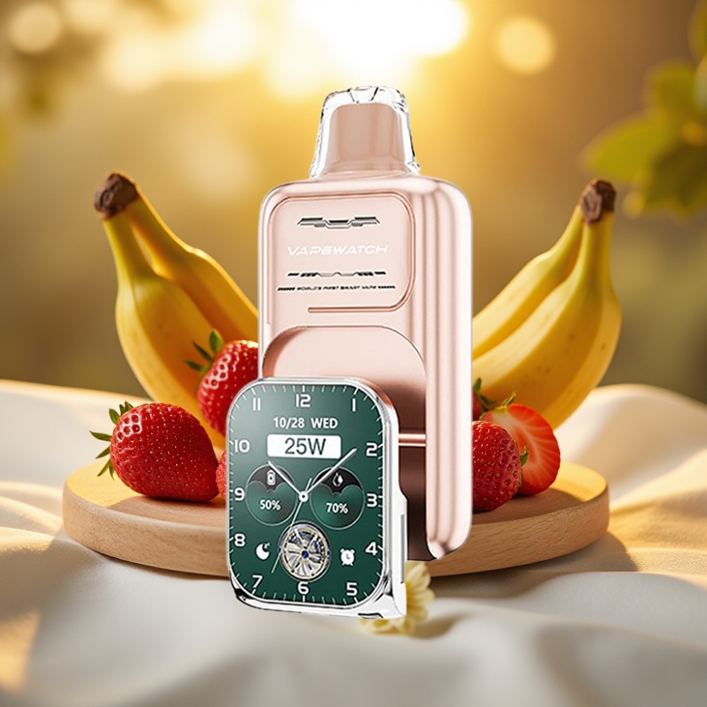 JNR VapeWatch 30000 Puffs Fraise Banane - 19mL, 5%, Double Mesh