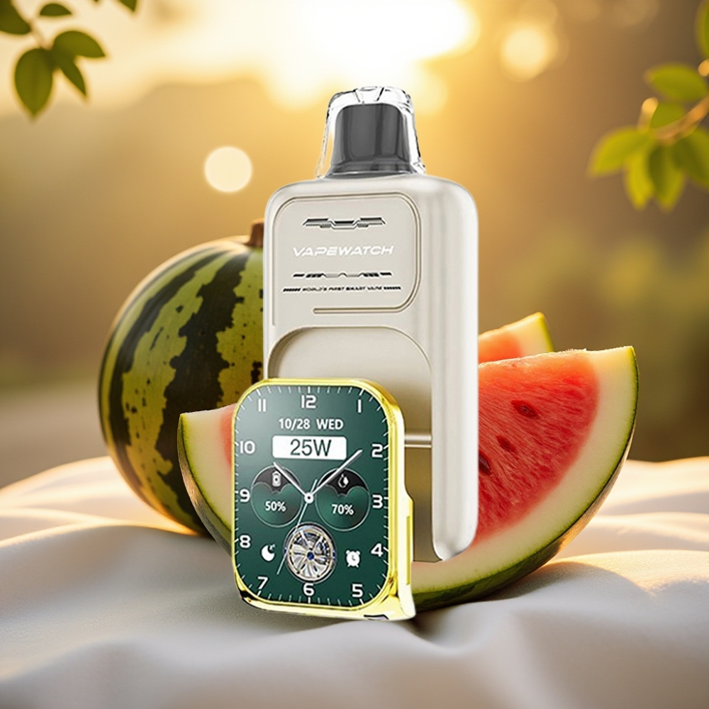 JNR VapeWatch 30000 Puffs Pastèque Glacée - 19mL, 5%, Charge Type-C