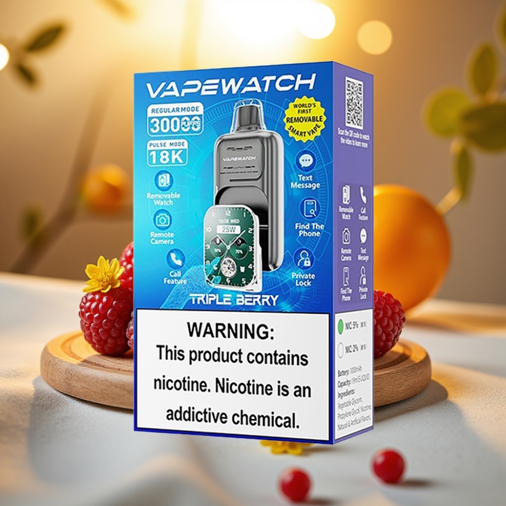 JNR VapeWatch 30000 Puffs Triple Baies – 19mL, 5%, 1000mAh, Dual Mesh Coil