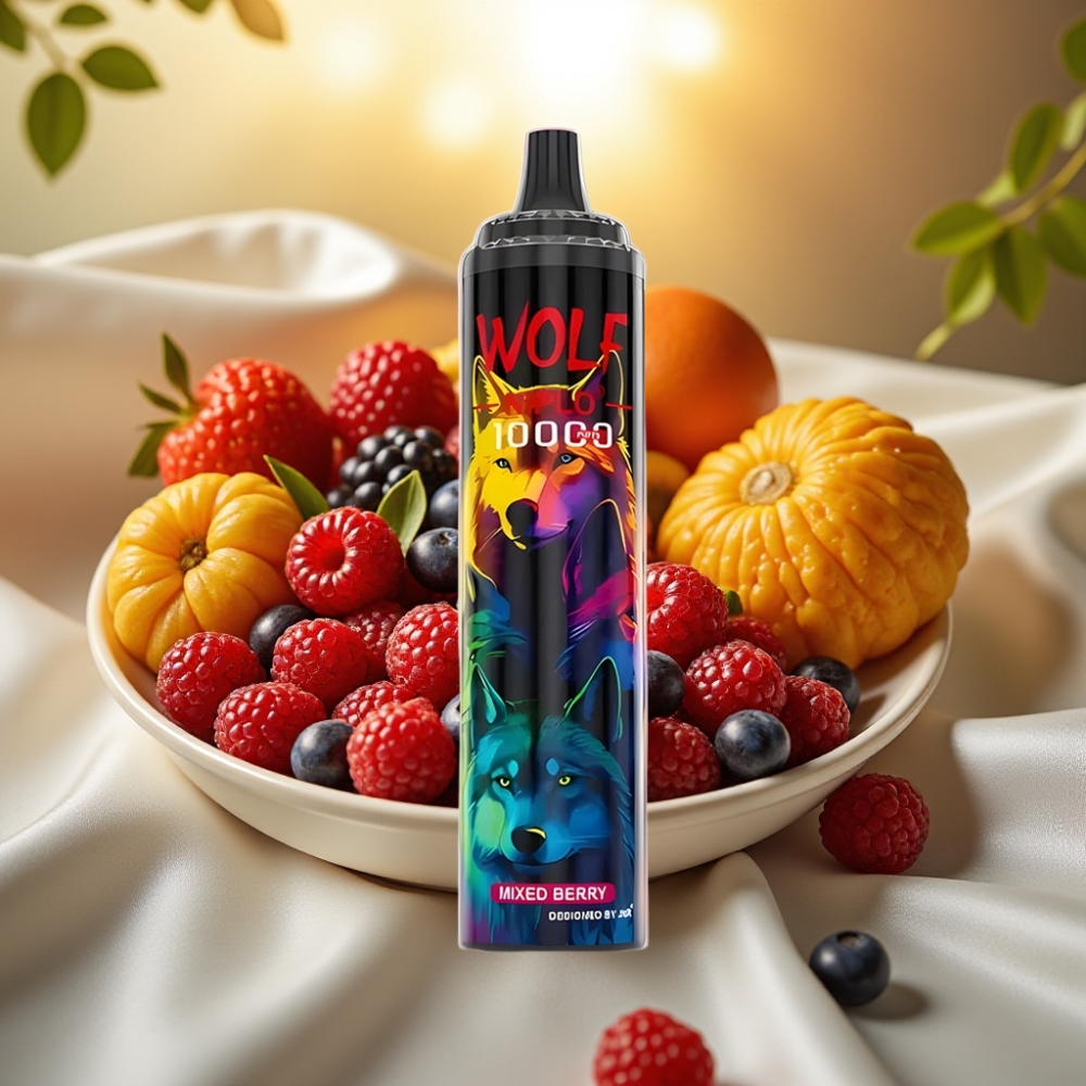 JNR Wolf Niplo 10000 Puffs - Baies Mixtes, 20ml, 5%, Charge Type-C