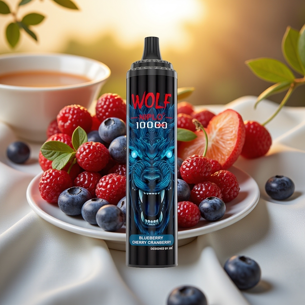 JNR Wolf Niplo 10000 Puffs Myrtille Cerise Canneberge - 20ml 5% Type-C