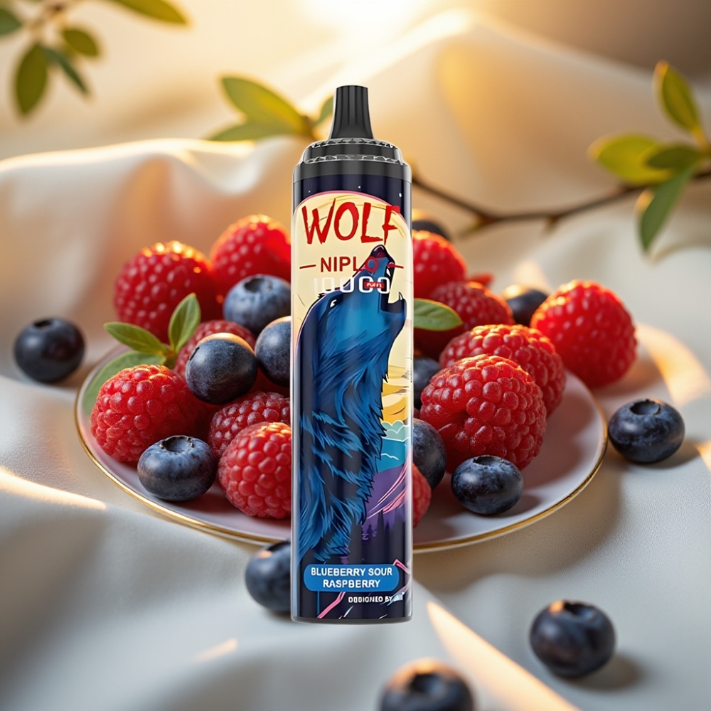 JNR Wolf Niplo 10000 Puffs Myrtille Framboise Acidulée - 20ml, 5%, Type-C