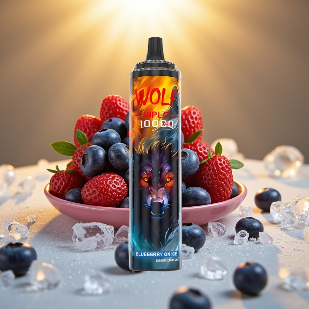 JNR Wolf Niplo 10000 Puffs Myrtille Glacée - 20ml, 5%, Type-C