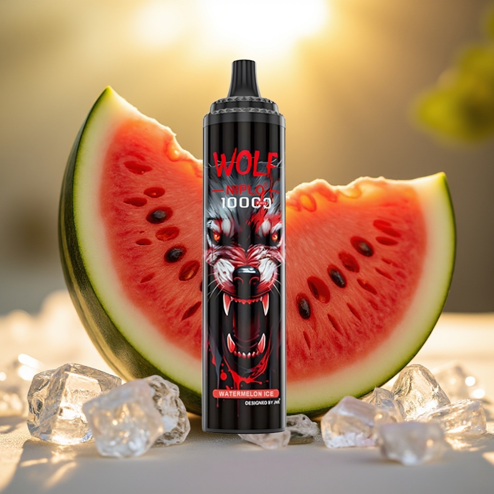 JNR Wolf Niplo 10000 Puffs Pastèque Glacée - 20ml, 5%, 1.0 Ohm