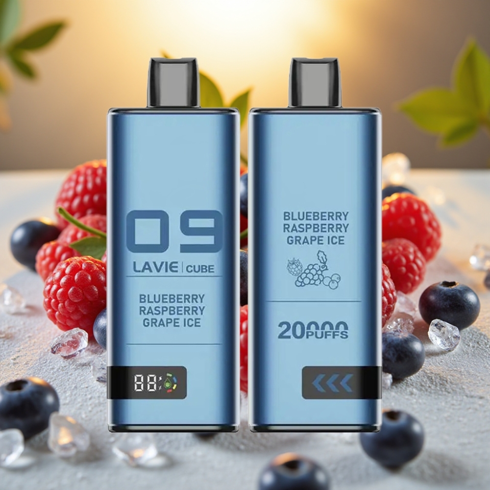Lavie Cube 20000 Puffs Disposable Vape Myrtille Framboise Raisin Glace - 28ML 5% Type C