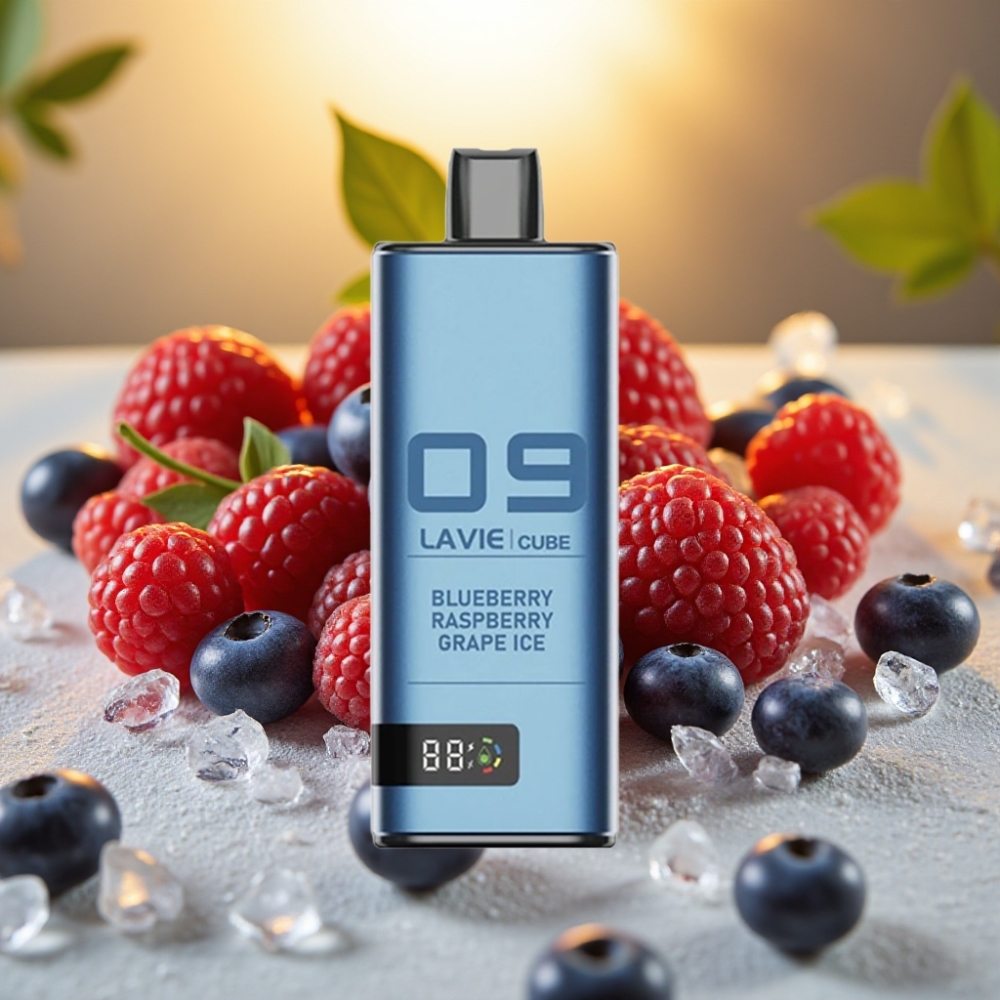 Lavie Cube 20000 Puffs Disposable Vape Myrtille Framboise Raisin Glace - 28ML 5% Type C