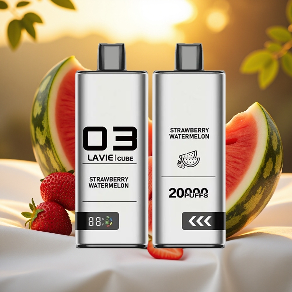 Lavie Cube 20000 Puffs E-cigarette Jetable Fraise Pastèque - 28ML, 5%, Type C