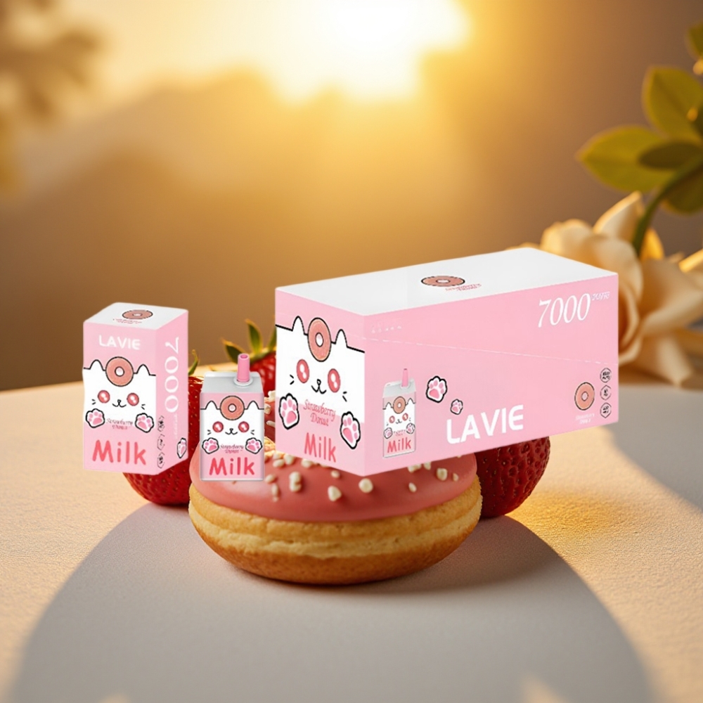 LAVIE Milk 7000 Puffs Beignet Fraise - 16ML, 600mAh, Type C
