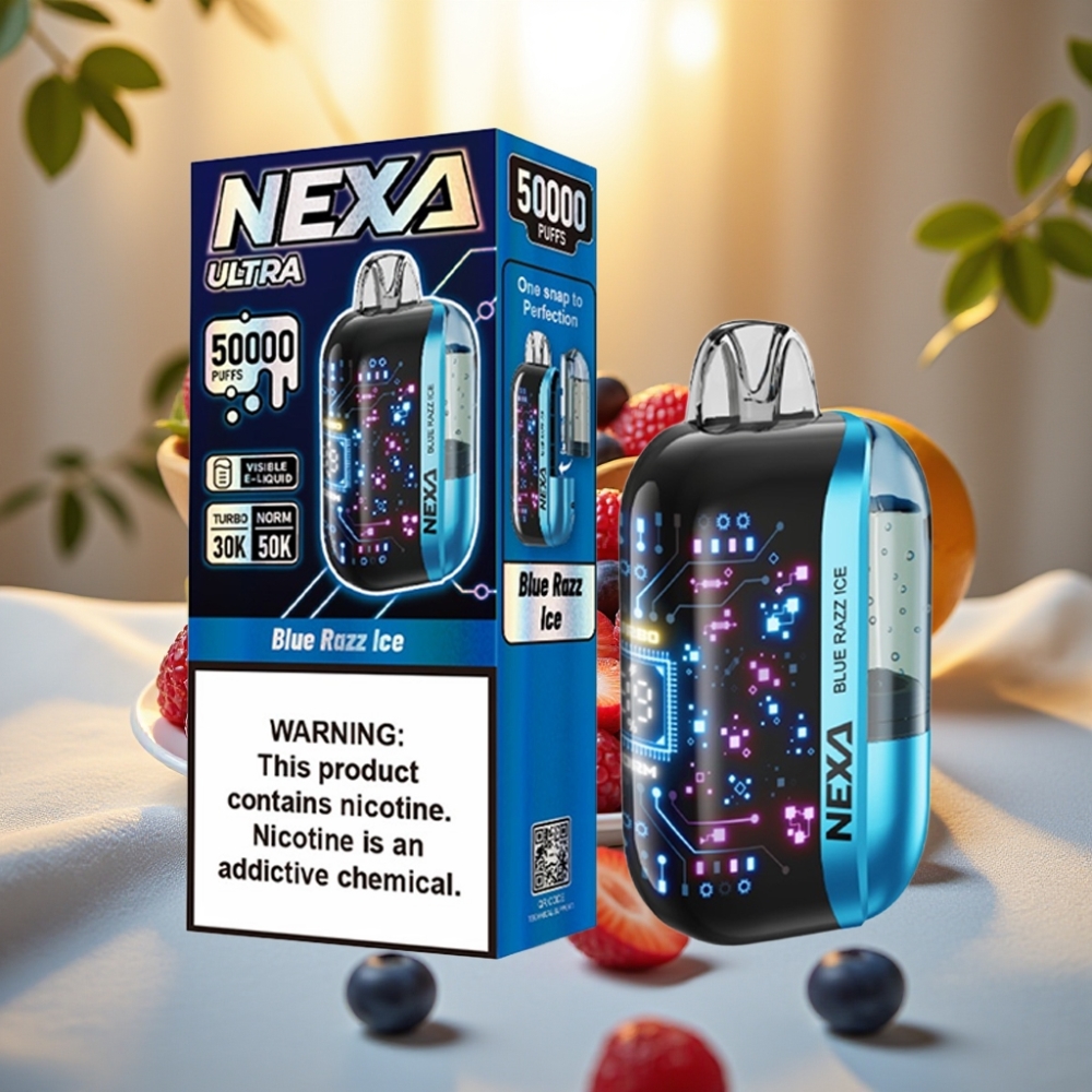 NEXA Ultra 50K Disposable Vape Blue Razz Glace - 20ml, 800mAh, 5% Nicotine, Type-C