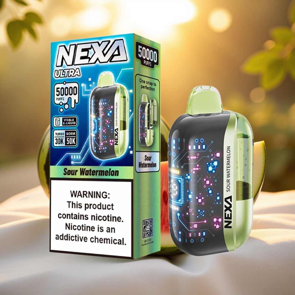 NEXA Ultra 50K Disposable Vape Pastèque Acidulée - 20ml, 5% Nicotine, 50000 Puffs