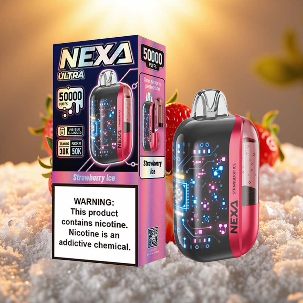 NEXA Ultra 50K Fraise Glacée - 20ml, 5% Nicotine, Écran 3D