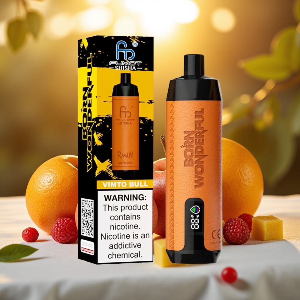 RandM Fumot Shisha 10000 Puffs - 18ml, 850mAh, 0.6ohm, Vimto Taureau
