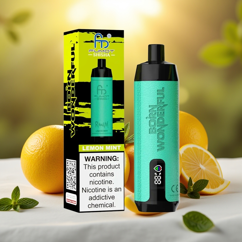 RandM Fumot Shisha 10000 Puffs Citron Menthe 18ml 850mAh Type-C