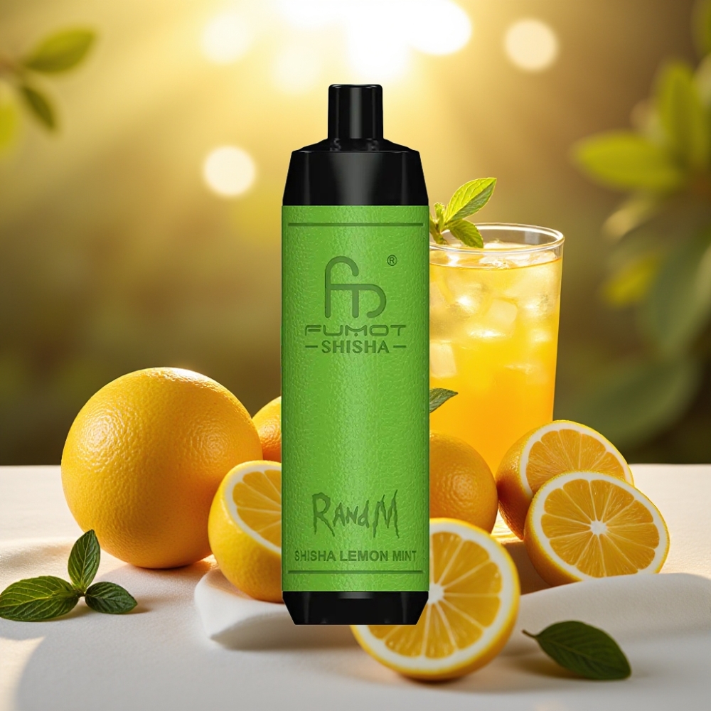 RandM Fumot Shisha 10000 Puffs - Citron Menthe Chicha, 18ml, 0.5% Nicotine