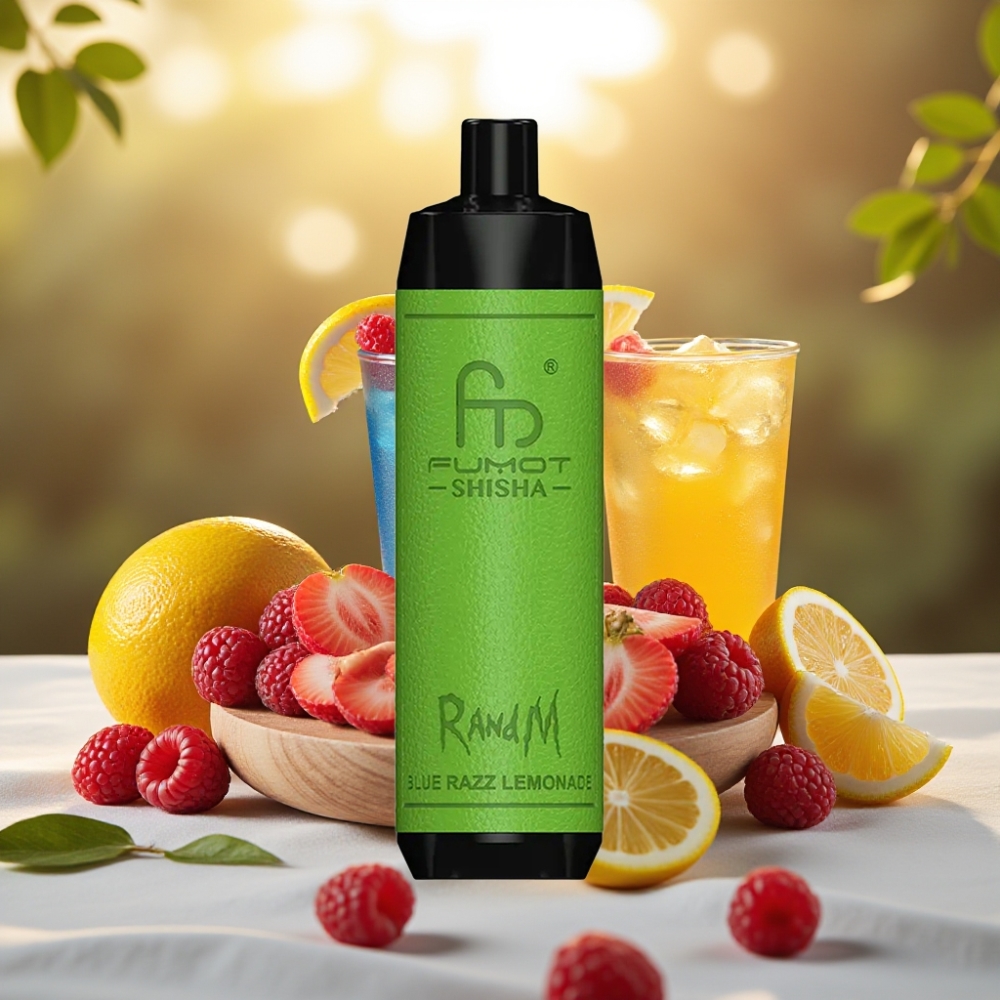 RandM Fumot Shisha 10000 Puffs Disposable Vape Blue Razz Lemonade 18ml 850mAh 0.6ohm