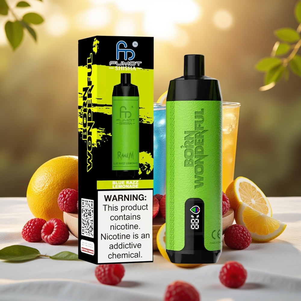 RandM Fumot Shisha 10000 Puffs Disposable Vape Blue Razz Lemonade 18ml 850mAh 0.6ohm