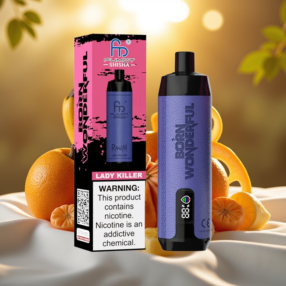 RandM Fumot Shisha 10000 Puffs - Lady Killer (Tueuse de Cœur), 18ml, 0.5% Nicotine