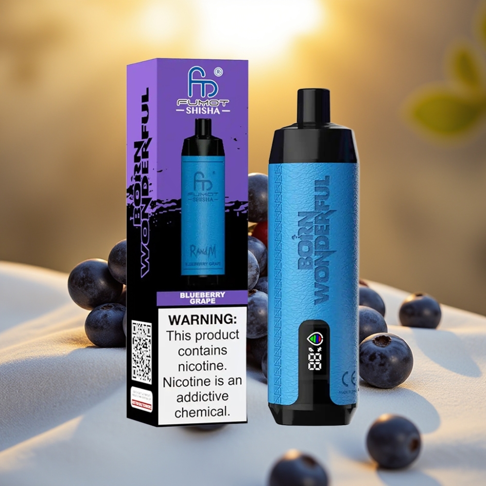 RandM Fumot Shisha 10000 Puffs Myrtille Raisin - 18ml, 0.6ohm, Type-C