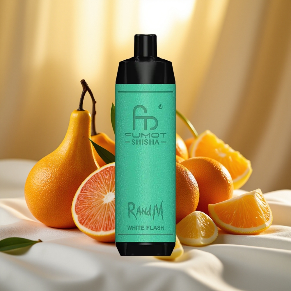 RandM Fumot Shisha 10000 Puffs Éclair Blanc 18ml 850mAh Type-C