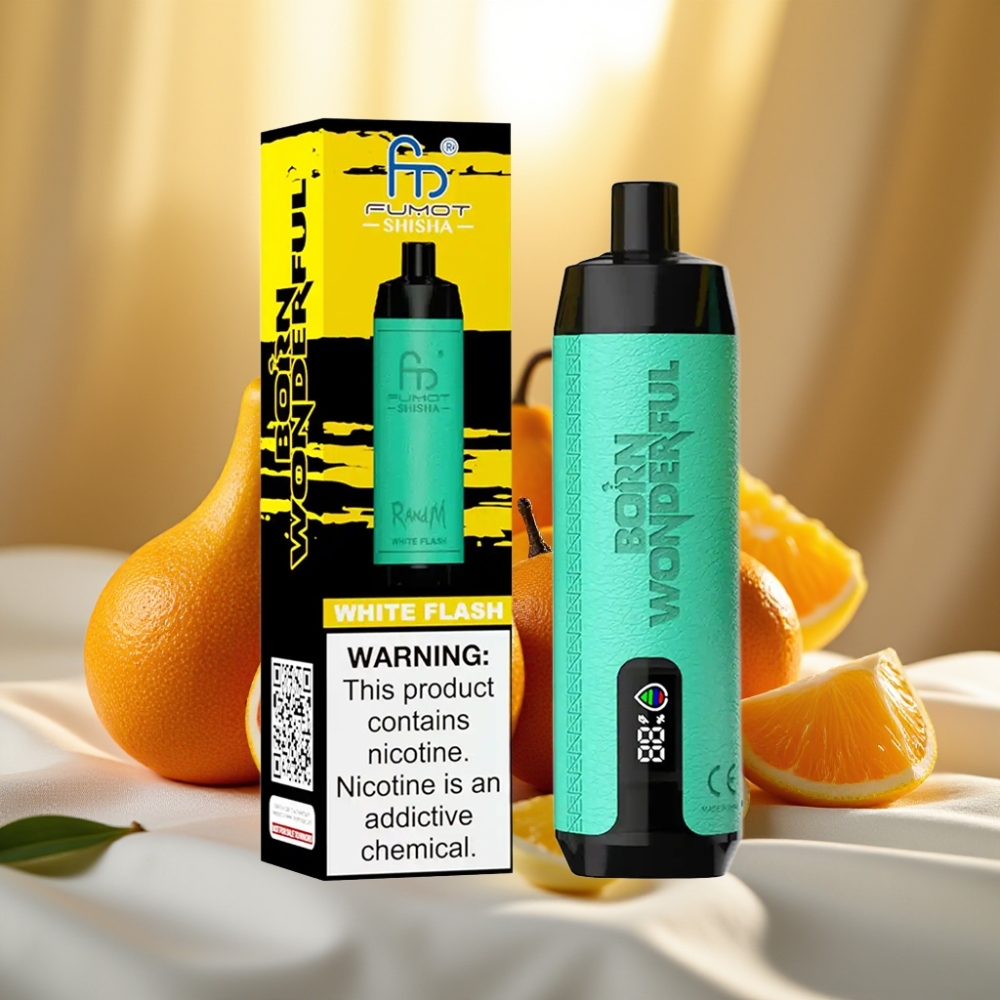 RandM Fumot Shisha 10000 Puffs Éclair Blanc 18ml 850mAh Type-C