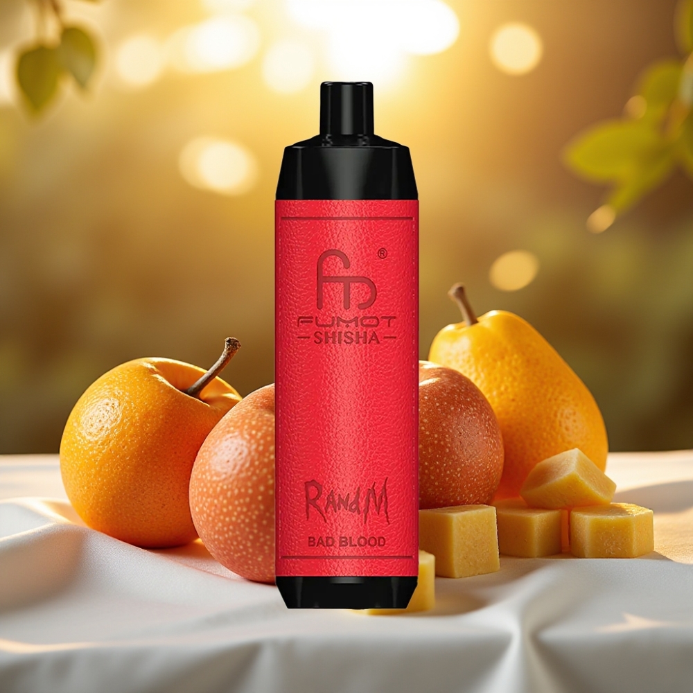 RandM Fumot Shisha 10000 Puffs e-cigarette jetable Bad Blood – 18ml, 850 mAh, 0.6ohm