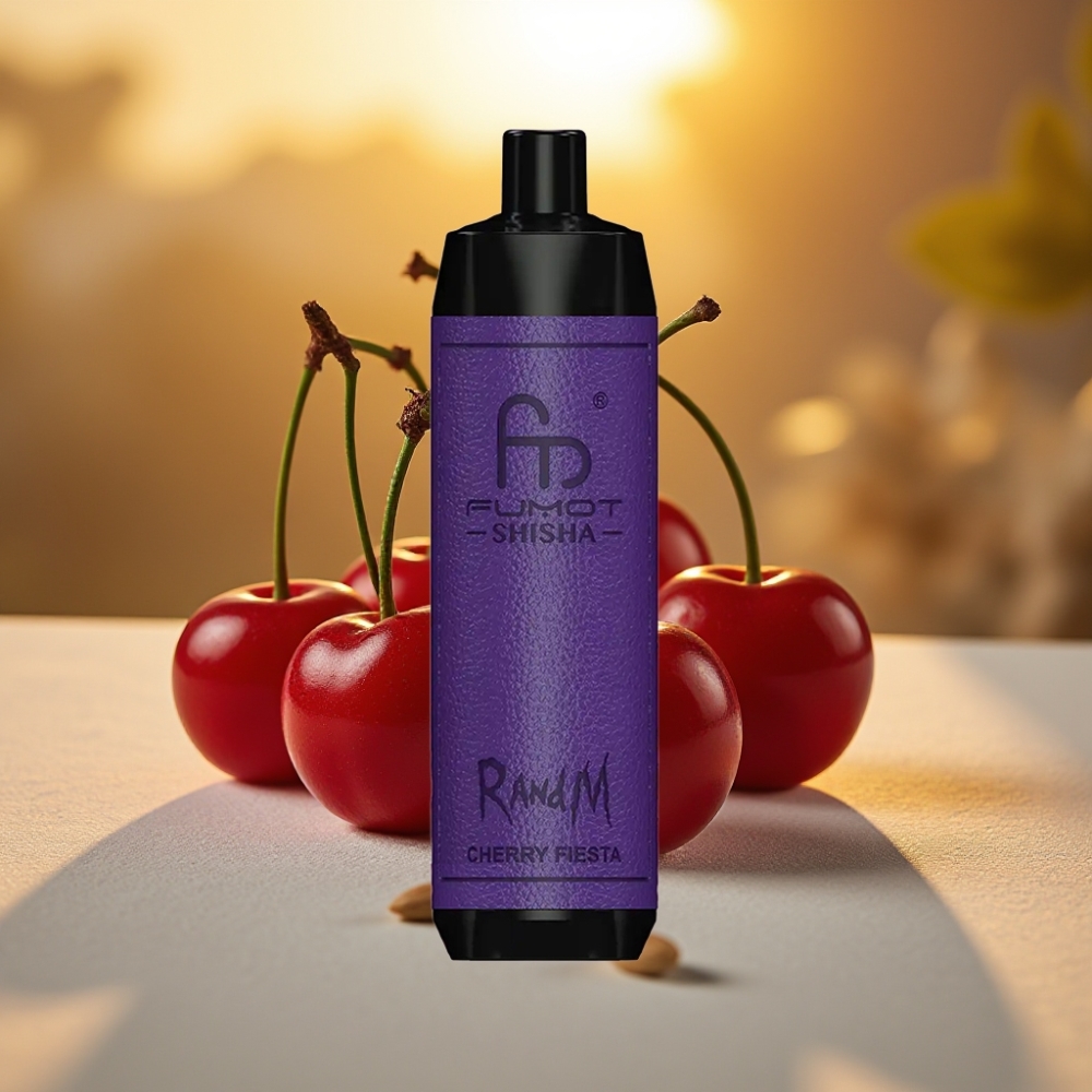 RandM Fumot Shisha 10000 Puffs e-cigarette jetable Cerise Fiesta - 18ml, 850mAh, 0.6ohm