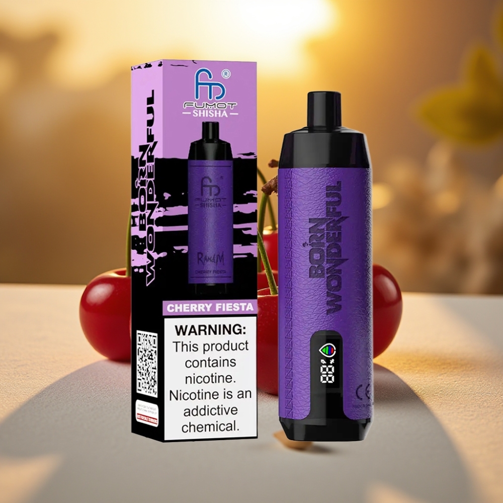 RandM Fumot Shisha 10000 Puffs e-cigarette jetable Cerise Fiesta - 18ml, 850mAh, 0.6ohm